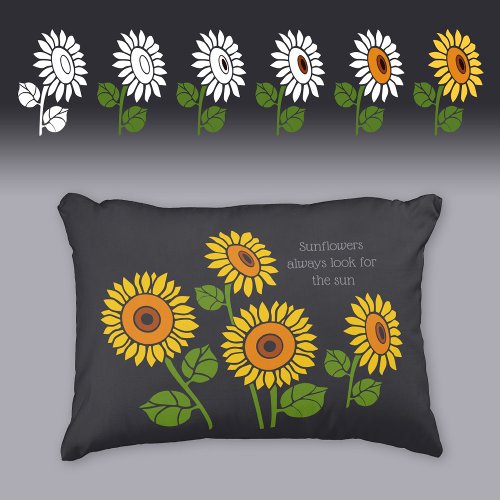 Decorative customizable color sunflowers CC1073 Accent Pillow
