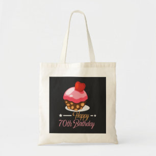 Decorative Cute 70th birthday chocolate cake Tote Bag
