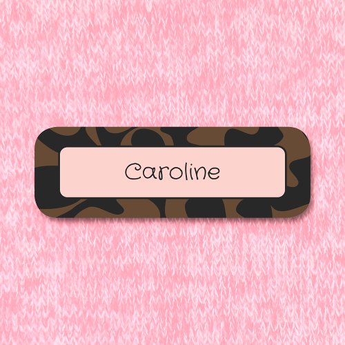 Decorative Cute Blush Dark Brown Reusable Clothing Name Tag