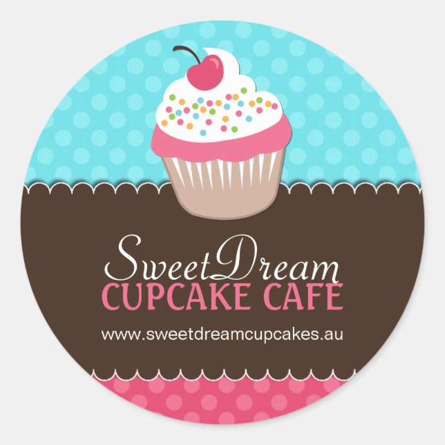 Decorative Cute Cupcake Jar Stickers (Front)