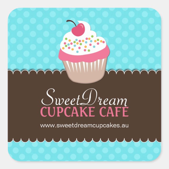 Decorative Cute Cupcake Jar Stickers (Front)