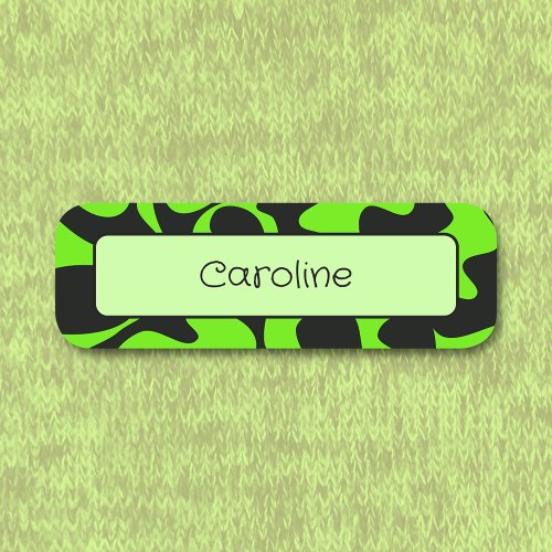 Decorative Cute Lime Green Black Reusable Magnetic Name Tag