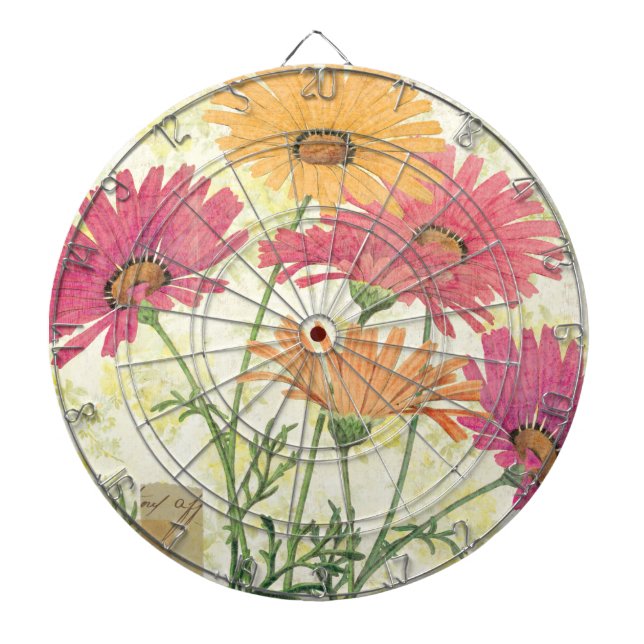 Decorative Daisies Dart Board (Front)