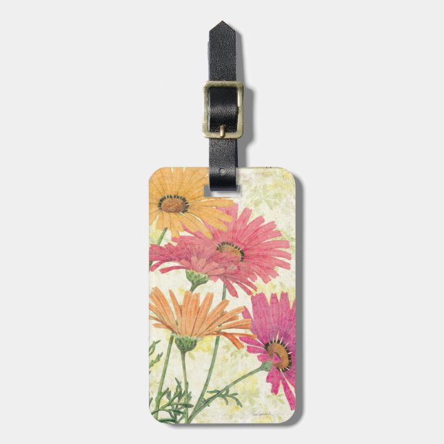 Decorative Daisies Luggage Tag (Front Vertical)