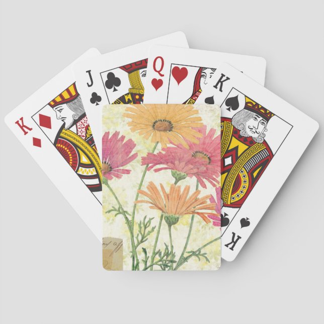 Decorative Daisies Poker Cards (Back)