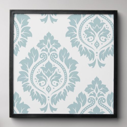Decorative Damask Art I Duck Egg Blue on White Peel And Stick Photo Tile Decorative Damask Art I Duck Egg Blue on White Peel And Stick Photo Tile