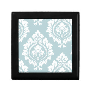 Decorative Damask Art I White on Duck Egg Blue Gift Box