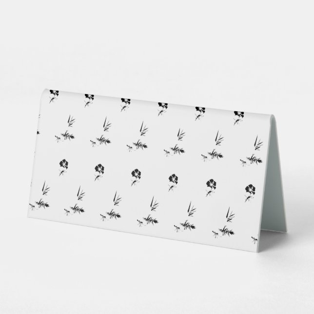 Decorative, Dark Grey, Charcoal Table Tent (Front)