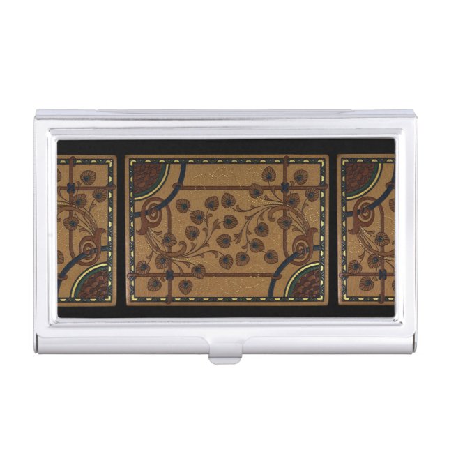 Decorative Deco Flowers Business Card Case (Front)