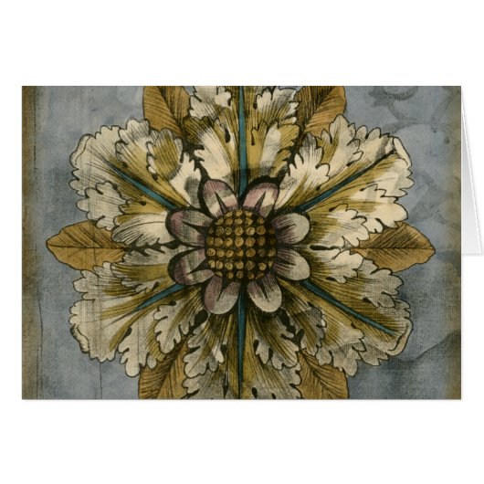 Decorative Demask Rosette on Grey Background Cards (Front Horizontal)
