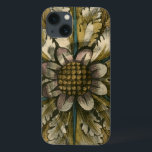 Decorative Demask Rosette on Grey Background iPhone 13 Case<br><div class="desc">Jennifer Goldberger produced this decorative damask featuring a beautiful rosette over a grey background. A damask is a woven pattern that can be made of silk,  wool,  linen,  or other fabrics that was invented during the Byzantine empire. Purchase this print to show your friends your love of ancient culture!</div>