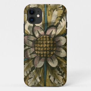 Decorative Demask Rosette on Grey Background iPhone 11 Case