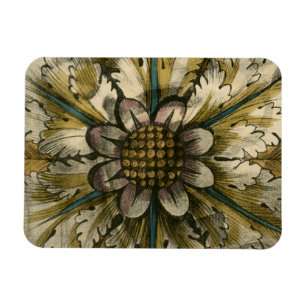 Decorative Demask Rosette on Grey Background Magnet