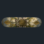 Decorative Demask Rosette on Grey Background Skateboard<br><div class="desc">Jennifer Goldberger produced this decorative damask featuring a beautiful rosette over a grey background. A damask is a woven pattern that can be made of silk, wool, linen, or other fabrics that was invented during the Byzantine empire. Purchase this print to show your friends your love of ancient culture!</div>