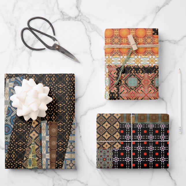 Decorative Designer Wrapping Paper Sheets (Front)