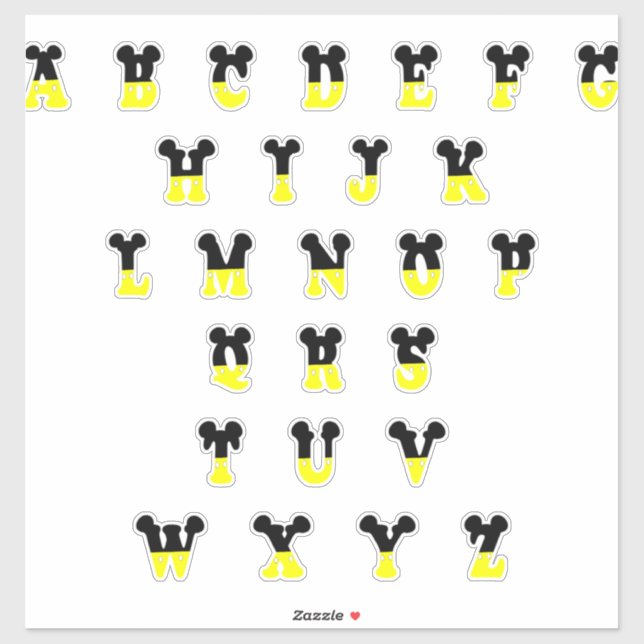 Decorative Disney Alphabet Sticker (Sheet)