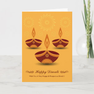 Decorative Diwali Lamps Card