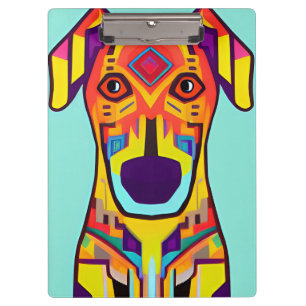 Decorative dog illustration clipboard