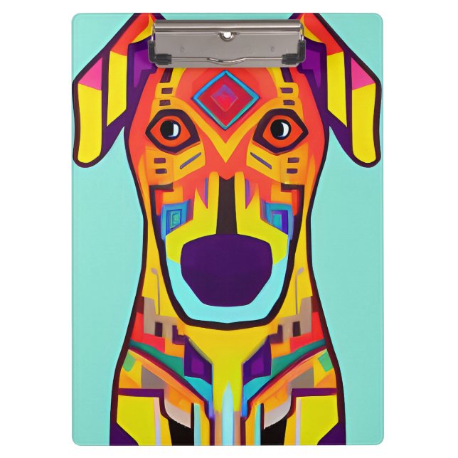 Decorative dog illustration clipboard (Front)