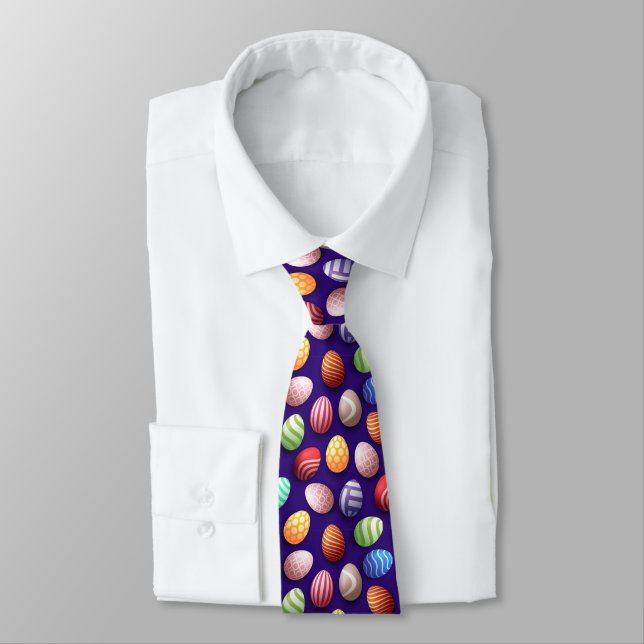 Decorative Easter Eggs Neck Tie (Tied)