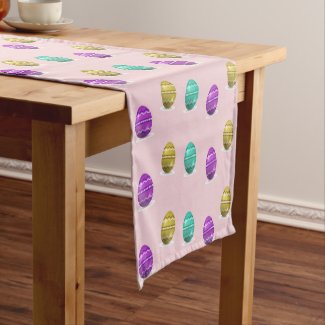 Decorative Easter eggs on pink