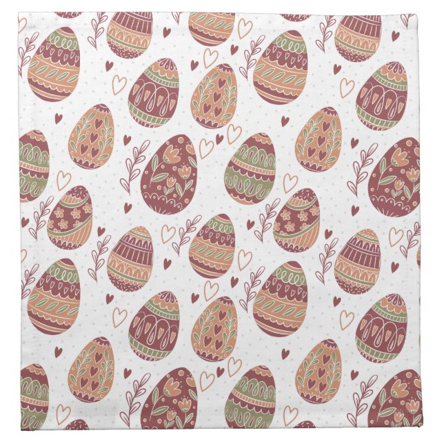 Decorative Easter Eggs Pattern | Cloth Napkin (Front)
