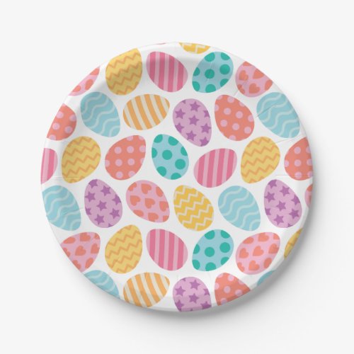 Decorative Easter Eggs Pattern Paper Plates