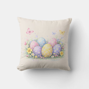 Decorative Easter Eggs Throw Pillow