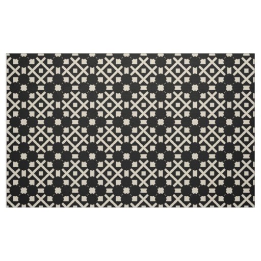 Decorative Elegant Black & Beige Geometric Pattern Fabric