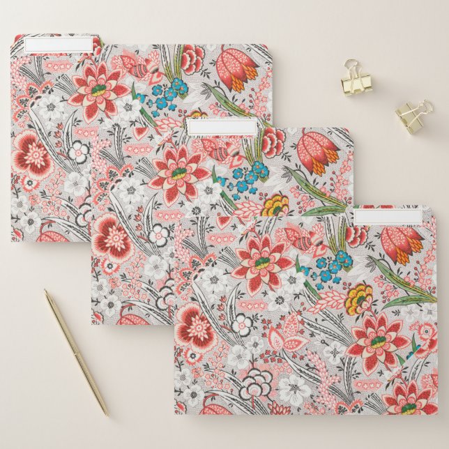 Decorative Elegant Blooming Floral Pattern File Folder (Set)