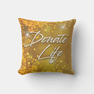 Decorative Elegant Gold Christmas Donate Life Throw Pillow