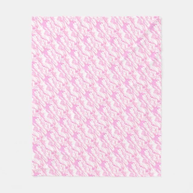 Decorative Elegant Soft Powder Pink Clouds Fleece Blanket (Front)