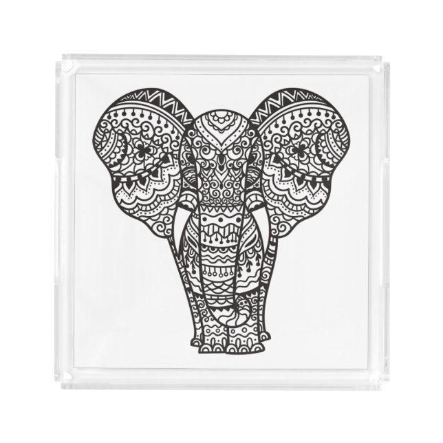 Decorative Elephant Style Acrylic Tray (Front)