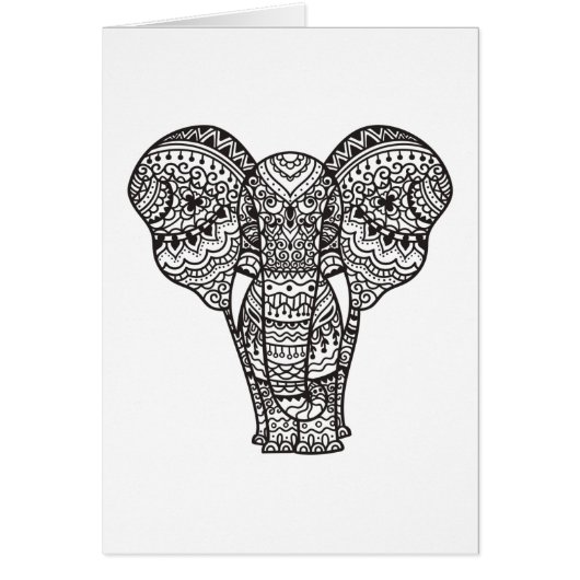 Decorative Elephant Style Cards (Front)