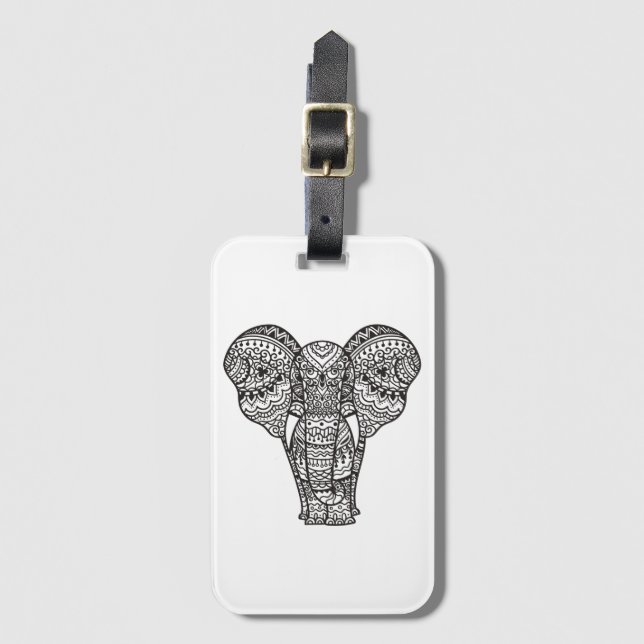 Decorative Elephant Style Luggage Tag (Front Vertical)