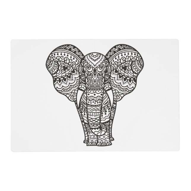 Decorative Elephant Style Placemat (Front)
