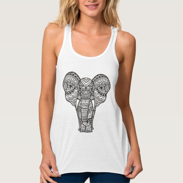 Decorative Elephant Style Tank Top (Front)