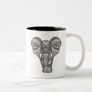 Decorative Elephant Style Two-Tone Coffee Mug