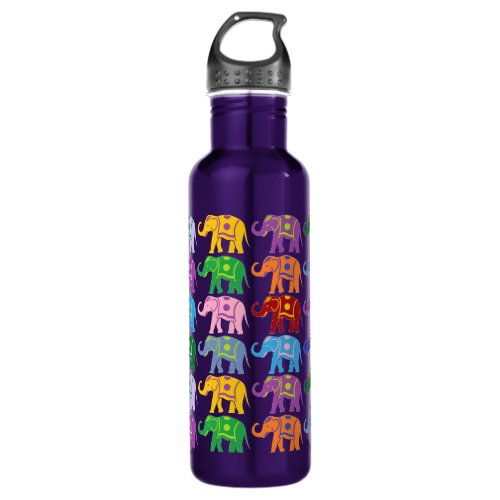 Decorative Elephants Stainless Steel Water Bottle