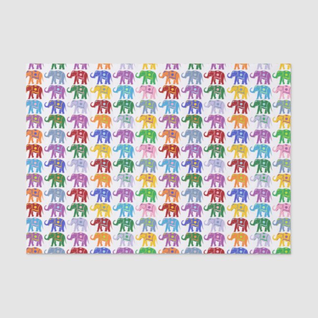 Decorative Elephants Tissue Paper (Front)
