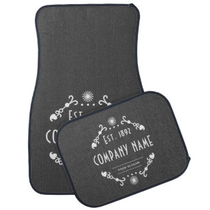 Decorative Established Company Name, Car Floor Mat
