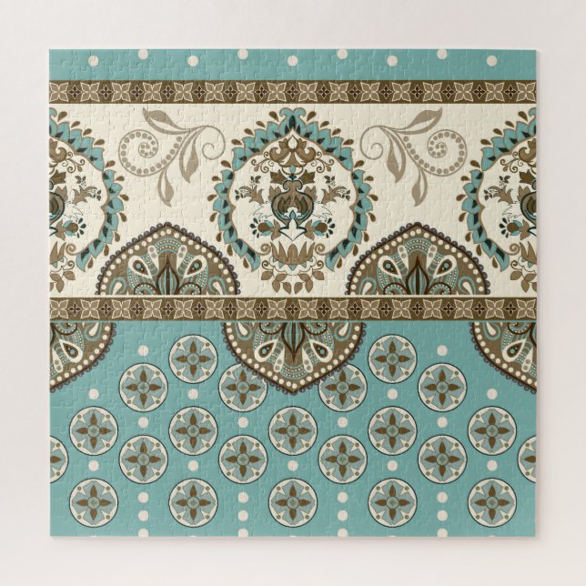 Decorative Ethnic Moroccan Style Border Jigsaw Puzzle (Vertical)
