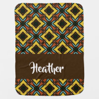 Decorative ethnic print pattern baby blanket