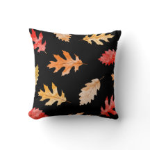 Decorative Fall Pillow | Watercolor Autumn Leaves