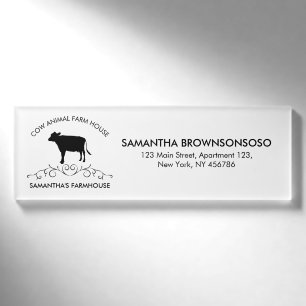 Decorative Farm Heritage Classic Cow Silhouette Name Tag