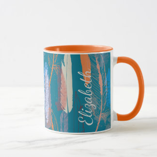 Decorative Feather Design Personalized Mug