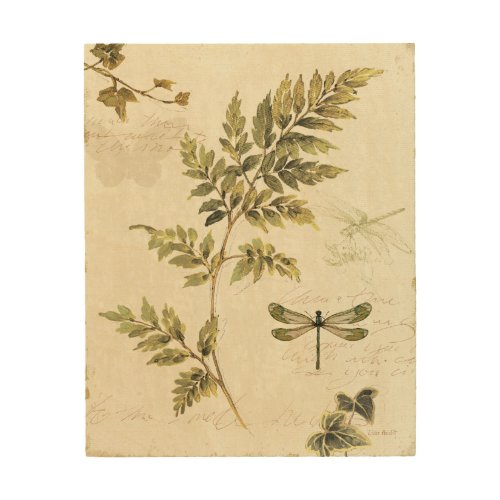 Decorative Ferns and a Dragonfly Wood Wall Decor