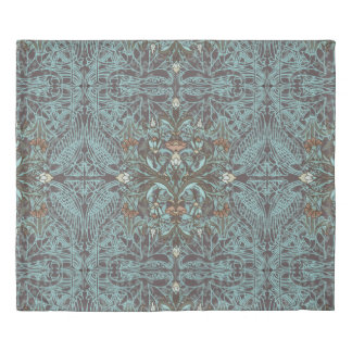Decorative Filigree Victorian Blue Green Floral   Duvet Cover
