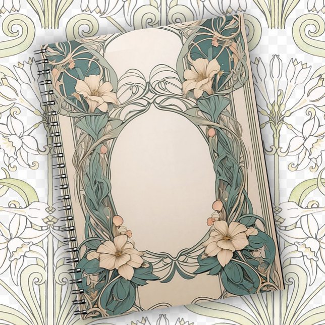 Decorative Floral Art Nouveau Design Notebook (Creator Uploaded)