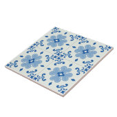 Decorative Floral Blue Tile | Zazzle